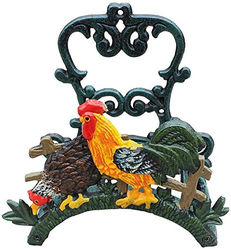 Sungmor Portagomma da giardino in ghisa resistente – Gancio per tubo dell'acqua montato a parete – avvolgitubo decorativo per interni ed esterni | 100 m di stoccaggio del tubo dell'acqua