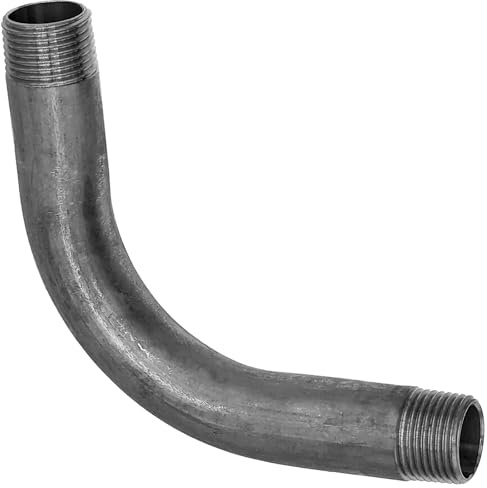 MegaHaustechnik Gewindefitting Edelstahl V4A, Bogen lang 90°, 1/2 Zoll AG | Trinkwasser geeignet, Außengewinde-Außendurchmesser 21mm DN15 Rohr, rostfrei INOX
