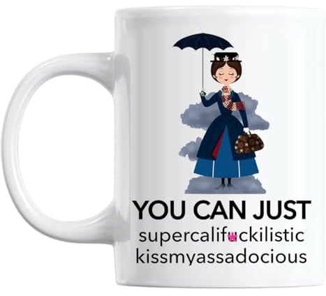 Mary Poppins Mug Funny Secret Santa Supercalifragilistic Rude Sweary Office Work Gift
