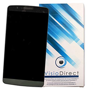 Visiodirect Ecran Complet pour LG G3 D855 5.5 Noir téléphone Portable LCD + vitre Tactile + Chassis