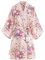 YAOMEI la mariée Demoiselle d'honneur Kimono Robe Femmes, Femmes Chemises de Nuit Fleurs de Cerisier, Soyeux Robe Peignoir en Satin Pyjamas S-2XL (Buste: 126cm, pour S-2XL, Pink)