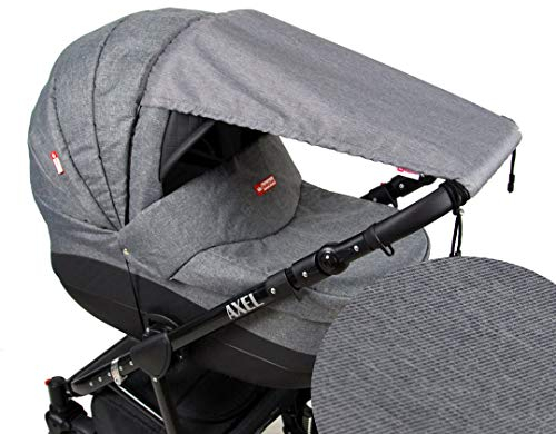 BABYLUX Sonnenschutz SONNENSEGEL für Kinderwagen Buggy UV Schütz (54. Dunkel Grau)