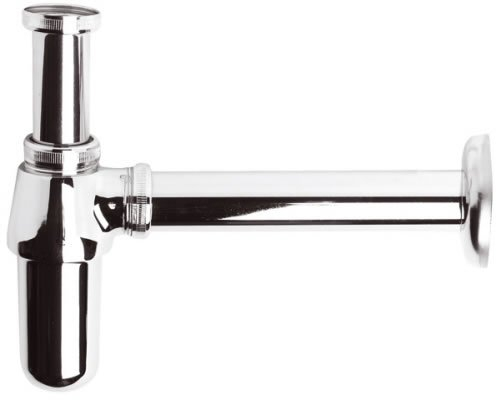 Milano Elizabeth Traditional Wall Hung Bathroom Basin Sink Bottle Trap - Chrome