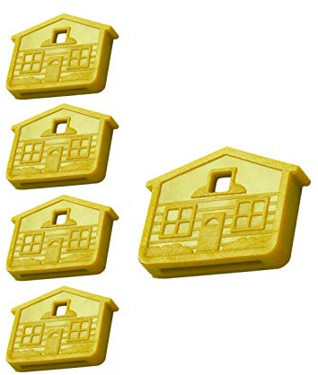 Lucky Line Schlüsselkappen in Hausform, für KW1 und SC1 Schlüsselwege, Gelb, 5 Stück (162805)