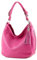 modamoda de T200 Damen Leder Schultertasche Henkeltasche handmade in Italy, Farbe:Pink