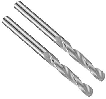 sourcing map 2.75mm Solid Carbide Drill Bits Straight Shank Short Twist Drill Bit for Stainless Steel Alloy Hard Steel, Hardened to 50 HRC, 2 Pcs