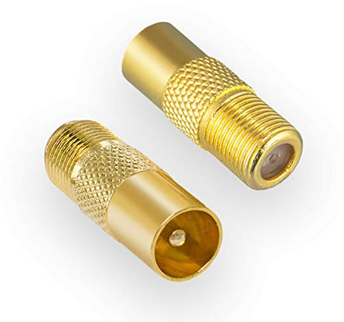 hb-digital 1x Adattatore antenna SAT: presa F-presa Sat DVB-S / S2, connettore femmina a IEC, TV via cavo DVB-C / T2 connessione terrestre, connettore TV coassiale maschio