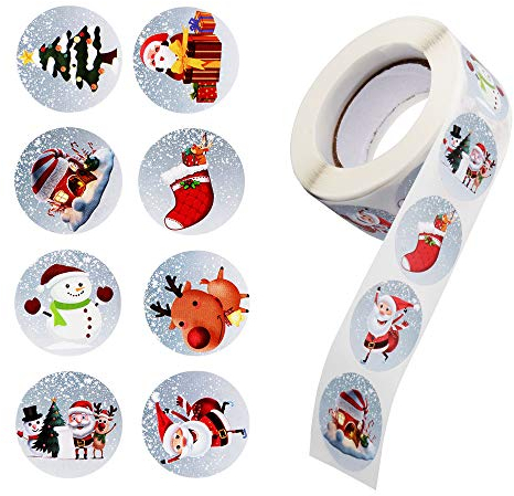 Sporgo 500 Stück Weihnachtssticker Sticker Weihnachten Etiketten Selbstklebend Geschenkaufkleber Weihnachten Geschenk Dekorieren Aufkleber