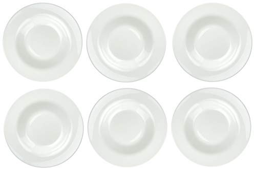 Acoroc Pizzateller Ø 32cm oder Pastateller Ø 28,5cm in Weiß oder Schwarz - 2er, 4er oder 6er Sets - Spülmaschinenfest Mikrowellengeeignet (Pasta Ø 28,5cm - Weiß, 6 Stück)