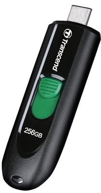 Transcend 256GB JetFlash 790 USB 3.0 USB-Stick, Typ-C, Schwarz | USB 3.2 Gen 1 Speicherstick, kappenloses, einziehbares Design mit Schlüsselanhänger, Datenspeicherung und Datensicherung