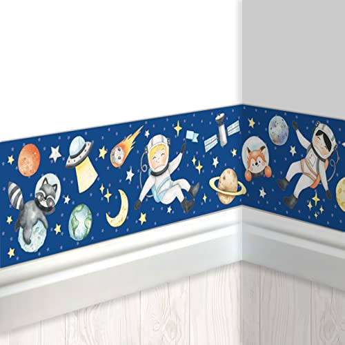 Papierdrachen Bordo per bambini astronauta | Bordo per cameretta dei bambini | Carta da parati | abbellimento di pareti e camere a tema | Decorazione da parete per ragazzi e ragazze - Set 5