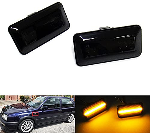 RZG 2x Seitenblinker schwarz LED Blinker für 1991-1995 Golf MK3 Vento Vor LCI