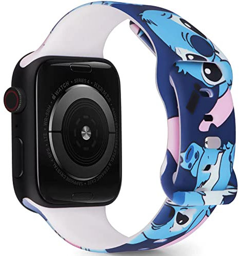 OCTT Compatible with Apple Watch Bands 38mm 40mm 41mm 42mm(Series 10), Cute Cartoon Design Pattern Printed Sport Silicone Wristbands for iWatch SE Series 10 9 8 7 6 5 4 3 2 1