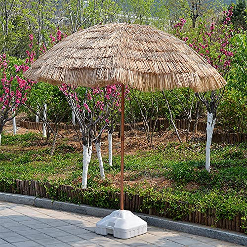 Yclty 6.9 Fuß Strohschirm Patio Tiki Sonnenschirm - Tropischer Palapa Bast Tiki Hut Hawaii Hula Strandschirm (mit Wasserbefüllbarer Basis)