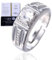 Halukakah D Color 1.0 ct Herren-Moissanitring Quadrat,1 Karat Laborgewachsender Diamant mit Zertifikat,Plattiertes Sterlingsilber,Verstellbare Größe,für Ehemann,Freund,Geburtstag,Jubiläum,Hochzeit