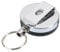 LondonExpress 2pcs Stainless Silver Retractable Key Chain Recoil Keyring Heavy Duty Steel Wire Extendable Carabiner Badge Reel Retractable Pull Ring Metal Cord Anti Theft Telescopic Rope