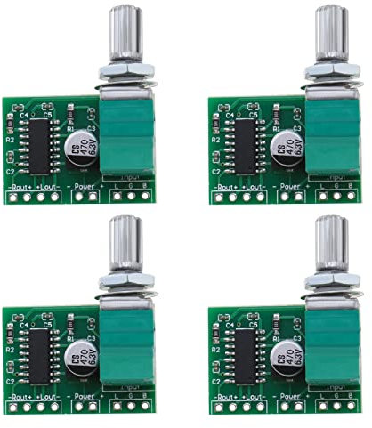 The Lord of the Tools 4PCS PAM8403 Stereo Audio Power Amplifier Modules Mini 3W+3W DC 5V Audio Amplifier Handy Digital Power Amp Module Board for DIY Portable