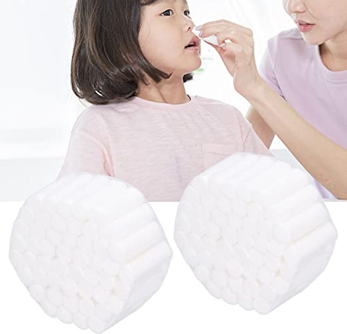 Dental Cotton Mullrollen, 100 Stück gerollter Wattebausch für Mund- und Nasenbluten, kleine unsterile 100% hochsaugfähige Baumwolle, Wattepads für Zahnärzte, Kinder und Erwachsene