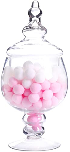 Bocaux d'Apothicaire en Verre,Bocal Décoratif en Verre,Bocal a Bonbon Décoratif,Bocal à Biscuits Buffet,Pot De Bonbons en Verre Clair,pour Stockage de Bonbons, Mariage, Fête, Centre de Table