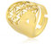 TEAMER Größenverstellbare Blume des Lebens Ringe Edelstahl Om Symbol Ring Heilige Geometrie Magisches Hexagramm Talisman Amulett Schmuck für Frauen Mädchen (Yin-Yang-Blume - Gold)