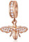 Rose Gold Honig Biene Anhänger Charms, passt Pandora Insekt Tier Armband, 925 Sterling Silber Klar CZ Hummel Dangle Perlen, Geschenk für Freunde/Lehrer/beste Mutter/Schwester/Godmother