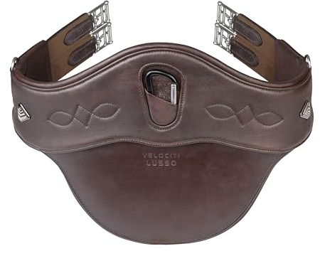 Shires Velociti Lusso Stud Girth In Havana Or Black 715, Havana, 44 Inches