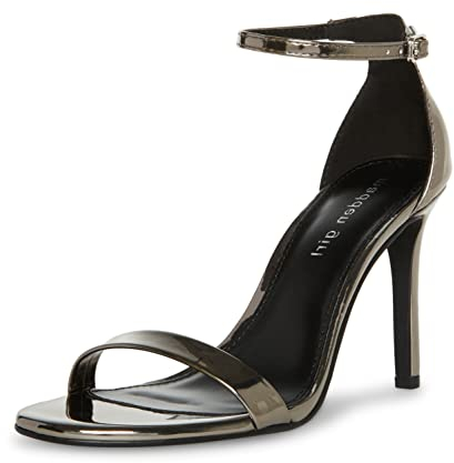 Madden Girl Damen Brazen Sandale mit Absatz, Dunkles Silber, 39 EU