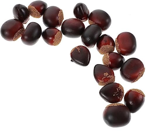 HOMSFOU 20 Stück Künstliche Kastanien Gefälschte Kastanien Modell Lebensmittel Nüsse Display-Requisiten Künstliche Nüsse Ornamente Für Weihnachten Herbst Ernte Festival Vasenfüller