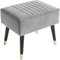 Vesgantti Repose-Pieds Salon en Velours Tabouret Pouf Ottoman avec Pieds en Métal pour Salon Chambre Salle de Séjour 52 x 40 x 47 cm - Gris