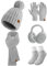 heekpek Mütze Schal Handschuhe Ohrenschützer und Socken Set Damen 5 Stücke Warme Wintermütze Winterschal Strick Winterzubehör Winterset 5 in 1, Grau