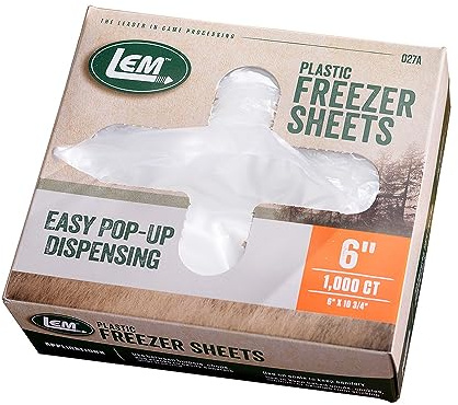 LEM Products Plastic Freezer Sheets (6 x10-3/4) | Food Storage and Anti-Stick Sheets, Made of Non-Porous Polyethylene, Great for Separating Hamburgers and Cuts of Meat