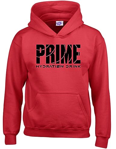 RADIANCE Kids PRIME Hydration Drink Hoodie, Energy Drink, KSI, Logan Paul, Meta Moon Flavour Jumper (as8, age, 10_years, regular, Red)