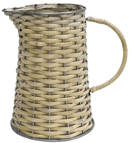 BIG FORTUNE Jarrón de Metal marrón Vintage para Leche, 21 cm de Largo x 14 cm de Ancho x 20 cm de Alto, Jarra Decorativa rústica, decoración de Interiores, Centro de Mesa o decoración de