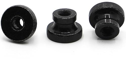 OCtics Handdrehschraube, M3, M4, M5, M6, M8, M10, Rändelmutter aus schwarzem Kohlenstoffstahl, Handfestziehen der Mutter, 3D-Druckerteile, Vorhangfassade (Farbe: M10, 1 Stück) (Color : M4 5pcs)