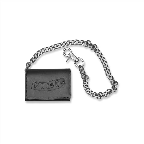 Volcom Men's Pistol Leather Black Tri-Fold Wallet