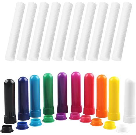 DGUSO 10 StüCk Riechstifte Inhalierstift Riechstifte FüR äTherische öLe Nasensaugstab FüR äTherische öLe Nasenschlauch SchnüFfelstab Nasensaugschlauch (10 Farben)
