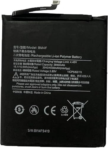 Bestome Ersatz Akku Kompatibel mit BM4F MI A3 CC9E MI9 LITE M1904F3BG M1906F9SH M1906F9SI 1ICP5/62/78 3.85V,3940mAh
