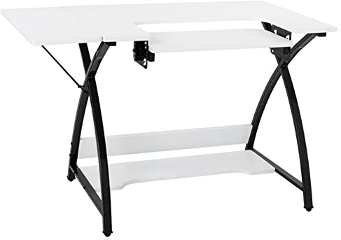 GLigeT Schreibtisch Mehrzweck-Nähmaschinentisch, Schneidetisch, Arbeitstisch, Desktop-PC-Schreibtisch mit Verstellbarer herunterklappbarer Plattform, robuster, langlebiger Stahlrahmen Officetisch