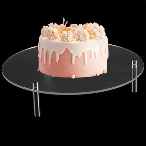CRASPIRE Alzate per torte per tavolo da dessert in acrilico trasparente per cupcake, supporto per piatto rotondo per alimenti, per servire pizza, piatti per feste, decorazioni natalizie per matrimoni,
