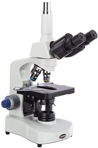 AmScope Microscopio trinocular de campo oscuro con aumento de 40X-1600X con iluminación LED