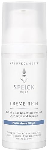 Speick Pure Creme Rich – Parfümfrei & vegan, mit Cherimoya, Bio-Sheabutter & Squalan, reichhaltige Pflege für trockene Haut, intensiv pflegend, Naturkosmetik, 50 ml
