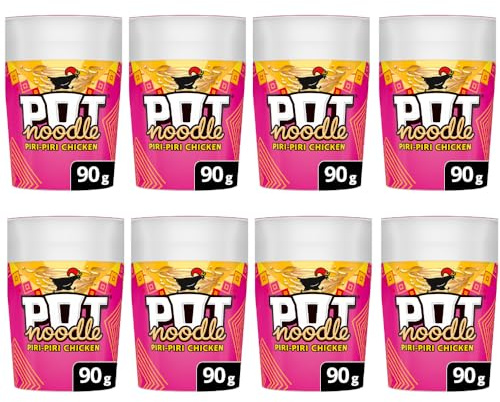 Noodle Piri Piri Chicken Flavour 90g - Just Pour Boiling Water In And Wait! - The Perfect Snack! - Size: 90g (Approx.) - Pack Of 8