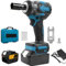 XoTiq Power Tool Combo Kit, 400N.M Torque Brushless Electric Impact Wrench Screwdriver Cordless Wrench Power Tools For Makita Battery with 1 Batteries and Charger for Garden Office Repair
