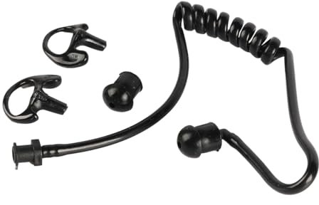 Tiardey Bobina Tubo Acustico ad Aria Tubo Audio con Auricolari in Silicone Morbido Stampo Auricolare per Radio bidirezionale Auricolare Nascosto Kit Auricolare walkie Talkie Nero