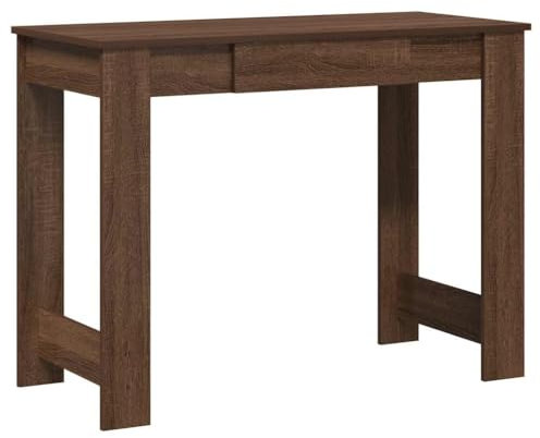 vidaXL Brown Oak Engineered Wood Desk/Office Table 100x45x75 cm - Versatile Storage for Study Room, Bedroom, Living Room