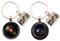 HCHES Porte-clés avec objectif d'appareil photo avec verre convexité pour appareil photo reflex numérique, sac à dos, cadeau pour amateur de photographe, Argenté., 2.5cm