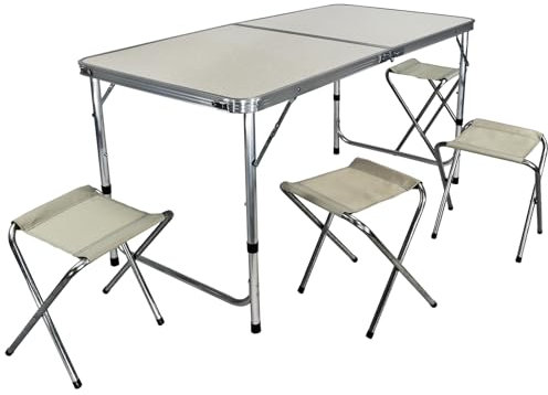 FIXKRAFT klappbarer Multifunktionstisch Campingtisch Klapptisch mit 4 Stühlen Outdoor Festival Wald Strand