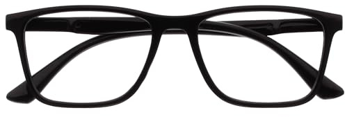 OPULIZE NYX Occhiali luce blu donna e uomo - Occhiali da lettura Antibagliore - Occhiali per computer - Protezione UV - Rettangolare - Nero - + 0.00