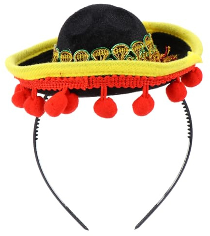 VICASKY Mexikanisches Haarband aus Gewebe Schwarz Leicht und Formbeständig für Partyzubehör und Konzert Accessoire Stilvoll und Kreativ