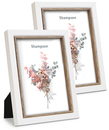 Shampsen 13x18 Bilderrahmen Weiß Bilderrahmen für Wandmontage & Tischdisplay